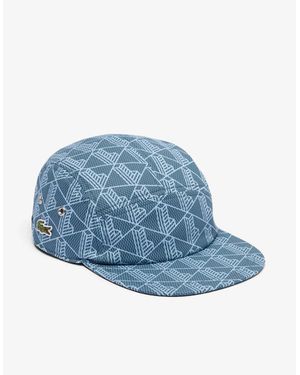 Lacoste Printed Twill Jockey Cap - Blue