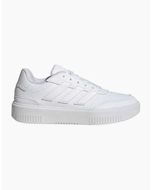 adidas Ladies Courtblock Platform Trainers - White