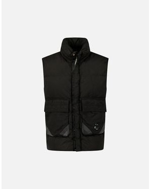 C.P. Company Lens Garment Dyed Eco-Chrome R Gilet - Black