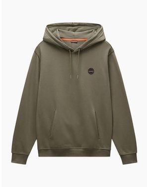 Napapijri B-Badge Loopback Hooded Sweat - Green