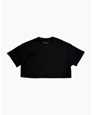 Amiri Embroidered Ma Cropped Tee - Black