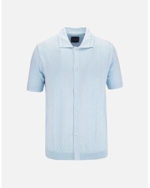 Guide London Short Sleeve Shirt Knitwear Shirt Sky - Blue