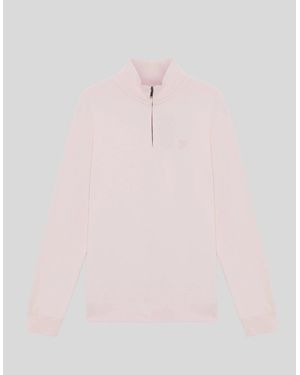 Lyle & Scott Superfine Cotton 1/4 Zip Sweatshirt - Pink