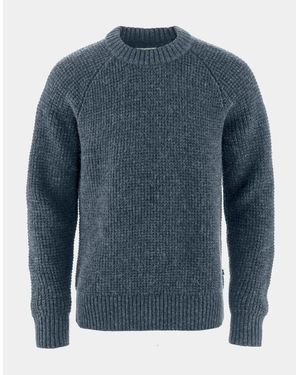 Fjallraven Ovik Waffle Knit Jumper - Blue