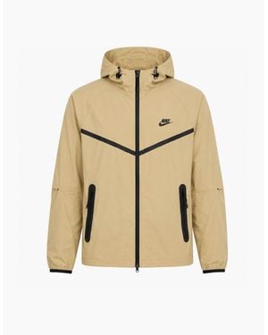 Nike Tech Woven Full-Zip Khaki Jacket - Natural