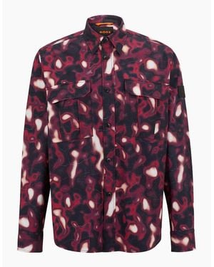 BOSS Lisel Regular Fit Long Sleeve Shirt - Red