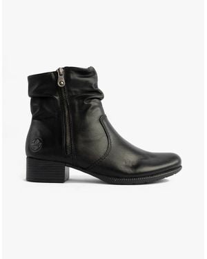 Rieker 78656-00 Flat Ankle Boots - Black