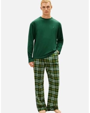 Tommy Hilfiger Tartan Flannel Pyjama Set, Orion - Green