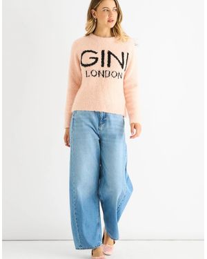 Gini London Gini Logo Cosy Knit Jumper - Blue