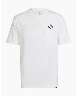 adidas Pocket Slide Cotton T-Shirt - White