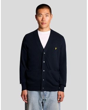 Lyle & Scott Cotton V-Neck Cardigan - Blue