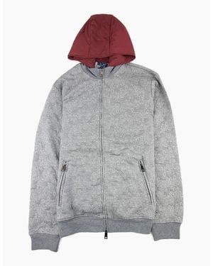 Armani Jeans Embossed Hoody Jacket - Grey