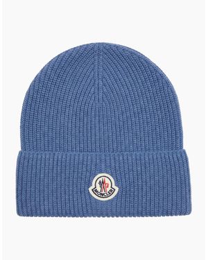 Moncler Logo Beanie - Blue