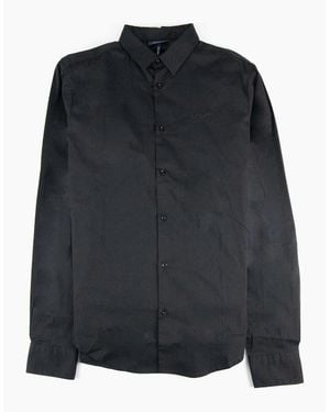 Armani Jeans Aj Embroidered Logo L/Shirt - Black