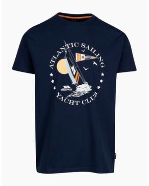 Trespass Lettering Graphic Crew Neck Short Sleeve T-Shirt - Blue