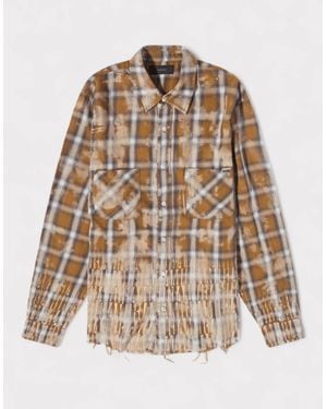 Amiri Bleach Logo Flannel - Brown