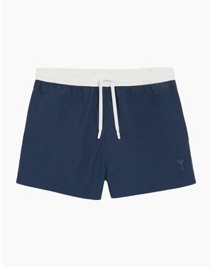 Ami Paris Bicolour Swimshorts - Blue