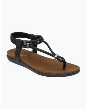 Lotus Chica Toe Post Sandals - Black