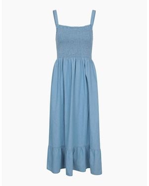 Mountain Warehouse Ladies Marbella Strappy Shirred Midi Dress - Blue