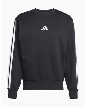 adidas Essentials 3 Stripes Fleece Sweatshirt - Blue