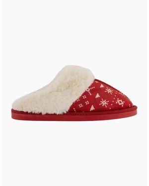Regatta Ladies Blitzen Fair Isle Slippers - Red