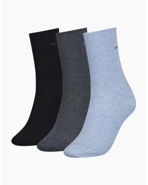 Calvin Klein 3-Pack Classic Roll-Top Socks, Mix - Blue