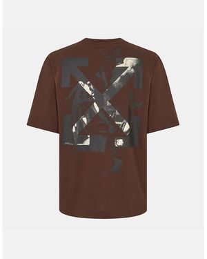 Off-White c/o Virgil Abloh Arrow Crew Neck Short Sleeve T-Shirt - Brown