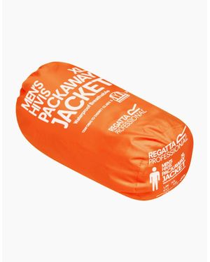 Regatta Professional Adult Hi-Vis Packaway Reflective Jacket - Orange