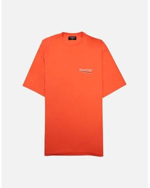 Balenciaga Political Campaign Reg Fit T-Shirt - Orange
