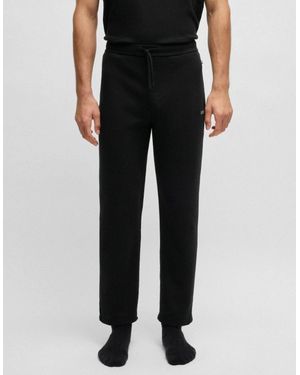 BOSS Boss Waffle Cotton-Blend Pyjama Bottoms With Embroidered Logo - Black