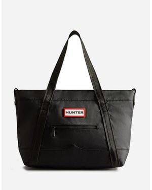 HUNTER Nylon Midi Topclip Tote - Black