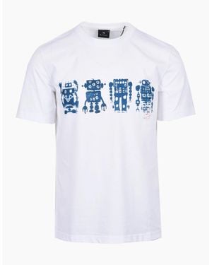 Paul Smith Reg Fit Robots T-Shirt - White