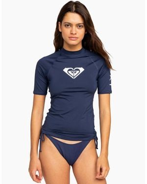 Roxy Whole Hearted Upf 50 Short Sleeve Rash Vest - Blue