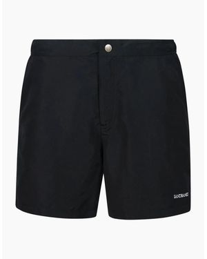 Sandbanks Side Stripe Swim Short - Black