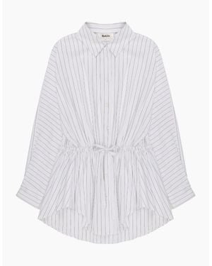 Ro&zo Stripe Channel Waist Shirt - White