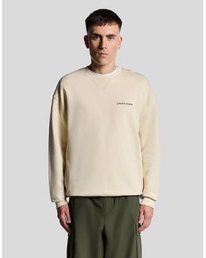 Lyle & Scott Script Brushback Fleece Sweatshirt - Natural