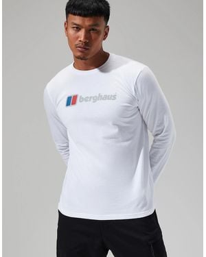 Berghaus Organic Big Logo Long Sleeve T-Shirt - White