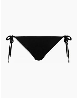 Emporio Armani Logo Side Tie Bikini Bottoms - Black