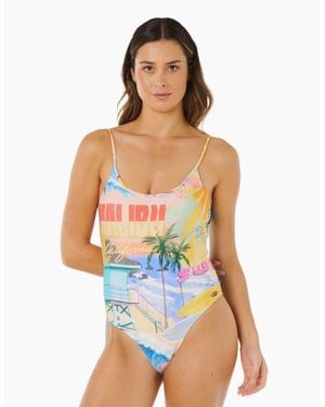 Rip Curl Rip Curl Hotel Malibu Cheeky 1 Piece Swimsuit - Blue