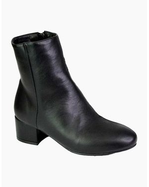 XY London Ladies Nolan Medium Block Heel Ankle Boots - Black