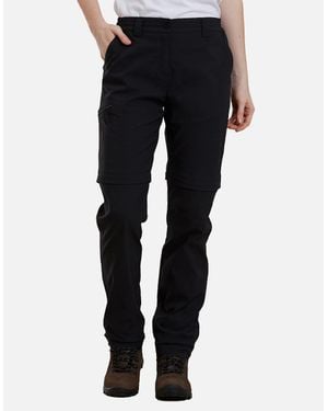 Mountain Warehouse Ladies Hiker Stretch Zip-Off Trousers - Black