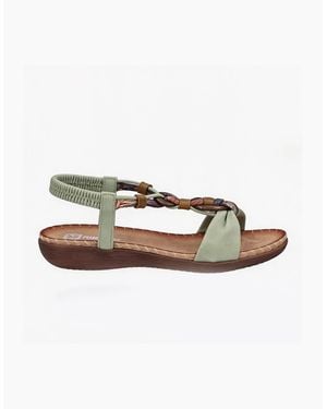 Rieker V7568 Ankle Strap Sandals - Green