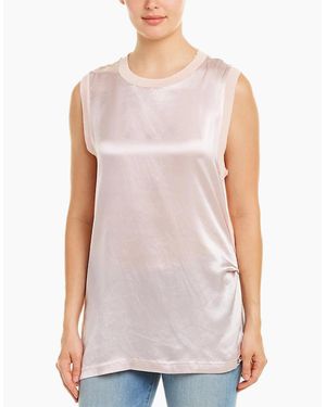 DIESEL T Heika Dress T-Shirt Vest Round Neck Sleeveless Casual Tank Top - White