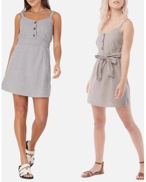 Brave Soul Melinda Mini Dress Sleeveless Ladies Casual Summer Short Dress - White