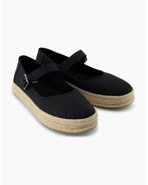 TOMS Carolina Mary Jane Textile Espadrilles - Black