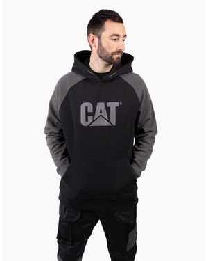 Caterpillar Raglan Hooded Sweatshirt /Magnet - Black