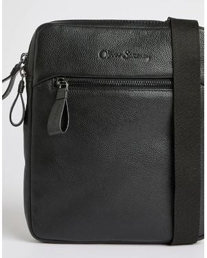 Oliver Sweeney Milled Leather Messenger Bag - Black
