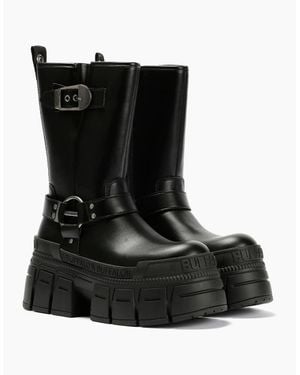 Buffalo Gospher Biker Mid Vegan Boots - Black