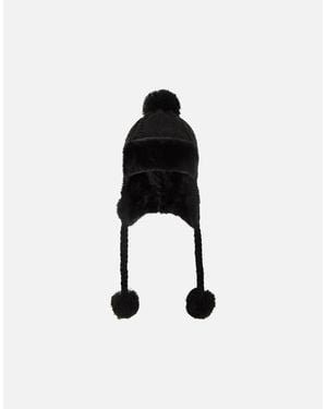 Mountain Warehouse Ladies Sierra Knitted Thermal Bomber Hat - Black