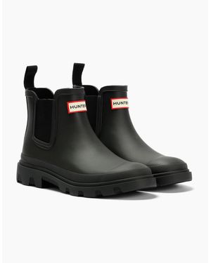 HUNTER Downpour Chelsea Rubber Wellington Boots - Black